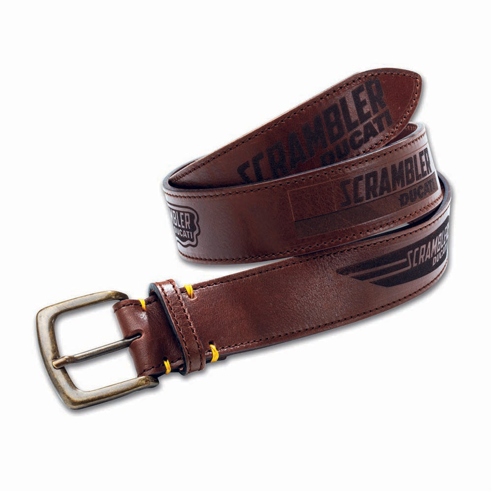 Scrambler Logos Leather Belt